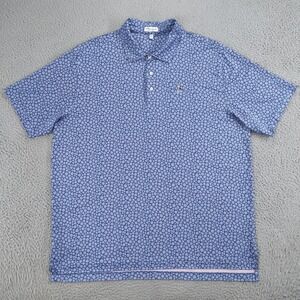 Peter Millar Polo Shirt Men 2XL Blue Summer Comfort Golf Performance Cherokee CC